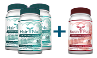 HairNu (3 Bottle) + Biotin Pure (1 Bottle)