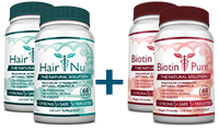 HairNu (2 Bottles) + Biotin Pure (2 Bottles)
